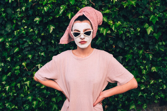 Face mask and sunglasses