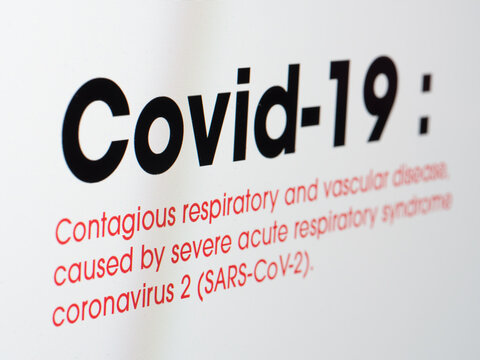 Covid-19 - Definition of the word Covid19 - Photo of the definition taken on a computer screen