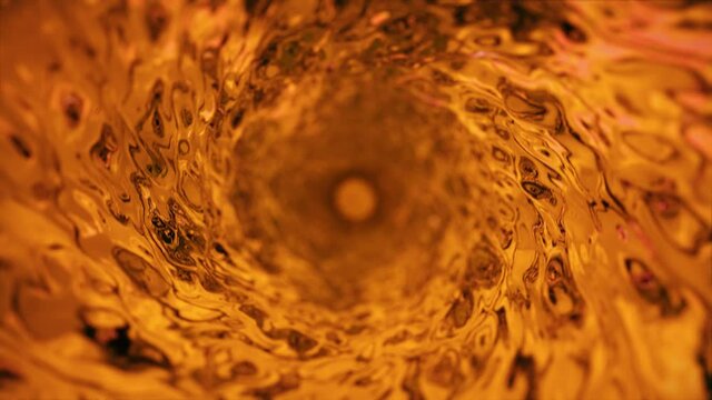 Abstract orange water background. Slow motion shot of rotating water. Tea or juice concept. Shallow depth of field. Seamless loop 3d animation of 4k UHD - Powered by Adobe