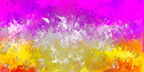 Light pink, yellow vector polygonal backdrop.