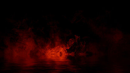 Mystery fire fog texture overlays for text or space. Smoke chemistry, mystery effect on isolated background. Stock illustration.