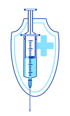 Shield and syringe