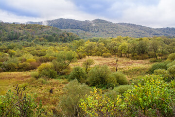 Fototapeta na wymiar Bieszczady Mountains in Poland, a beautiful autumn landscape