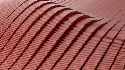 Abstract background with red black wavy stripes. Abstract cut paper stripes. Modern background template for documents, reports and presentations. Sci-Fi Futuristic. 3d rendering