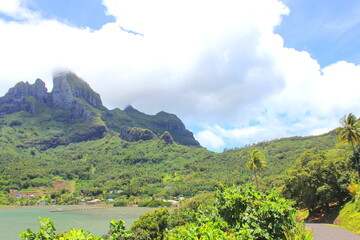 A small bay beside the road in Bora Bora