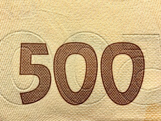 five hundred hryvnias in macro, Ukrainian currency