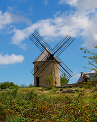 Plakat old windmill in the countryside