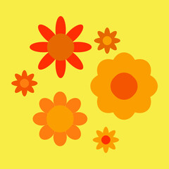 Yellow and Orange Autumn Floral Pattern Background