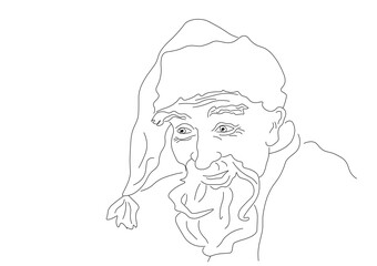 sketch of a person, santa claus