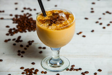 Cocktails and soft drinks. Fruit juice cocktail drink. assorted cocktail drinks. Different cold refreshing cocktails on wooden table