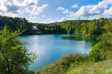 Turquoise Lake in Wolinski National Park at sunny day