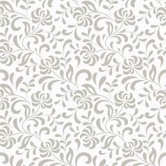 seamless abstract  grey floral background