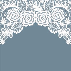 Template frame  design for card. Vintage Lace Doily