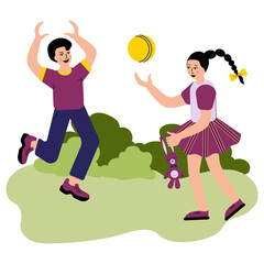 Children playing with a Ball in the Park