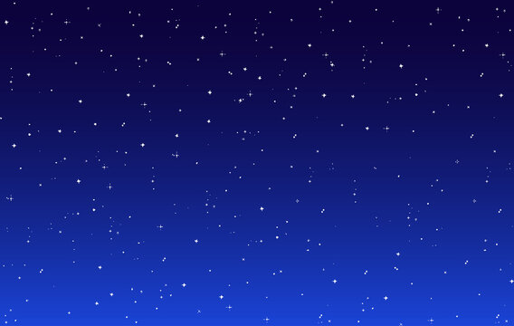 starry sky in retro pixel style