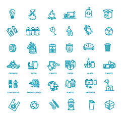 Garbage Vector Line Icons Set. Garbage icons set