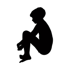 a boy body silhouette vector