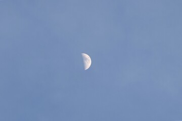 Half Moon on the Clear Blue Sky