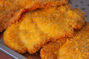 Chinese fried chicken breast close up