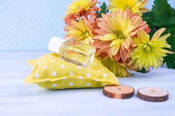 Oil and flowers chrysanthemum yellow, body care