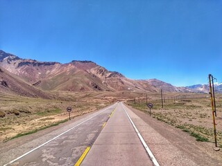 Andes Mountains - Cordillera de los Andes, Argentina/Chile. The Andes are the longest continental mountain range in the world, forming a continuous highland along the western edge of South America.
