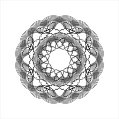 Naklejka premium Coloring abstract figure, relax experience for adults hobby, mandala like decorative design