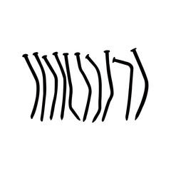 many used nails silhouette vector