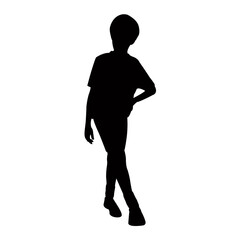a boy body silhouette vector