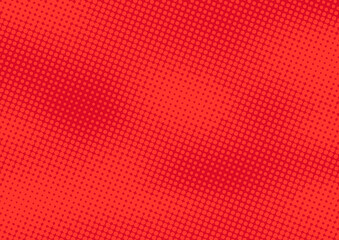 Retro red pop art background with halftone effect, vector illustration