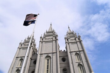 Fototapeta na wymiar Salt Lake Temple LDS Temple at Slat Lake City Utah 