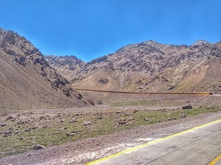 Andes Mountains - Cordillera de los Andes, Argentina/Chile. The Andes are the longest continental mountain range in the world, forming a continuous highland along the western edge of South America.
