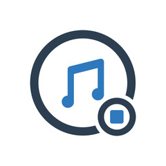 Stop audio music song icon 