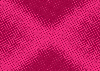 Bright magenta pop art comic background with halftone effect, vector illustration