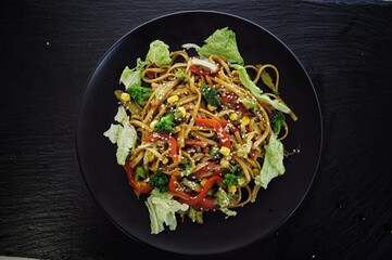 udon with vegetables