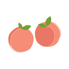 Cute Peach Illustration, Peach Icon, Peach Drawing, Vector Illustration Background