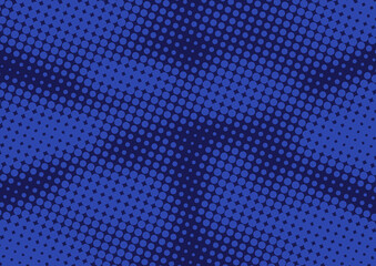 Retro deep blue pop art background with halftone effect, vector illustration