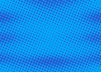 Bright blue marine pop art comic background with halftone effect, vector illustration