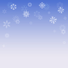 Winter background different snowflakes. Festive wellpaper for a Christmas and New Year festive decor. Vector illustration