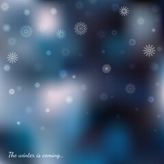 Winter background different snowflakes. Festive wellpaper for a Christmas and New Year festive decor. Vector illustration