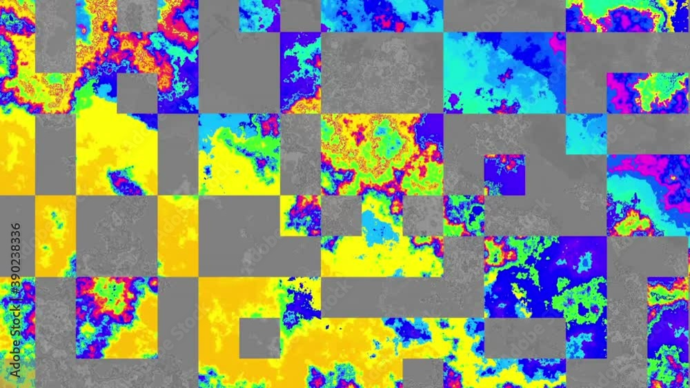 Aufkleber Abstract changing corrosive texture. Looping video with imitation of a Datamoshing video.
