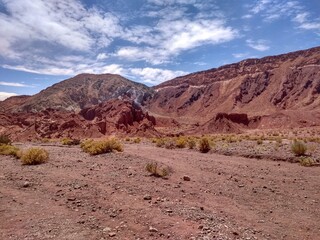 Yerbas Buenas, Valle del Arcoiris - Rainbow Valley, San Pedro de Atacama, Chile. Beautiful and colorful mountains in the Atacama desert, one of the driest places in the world. 