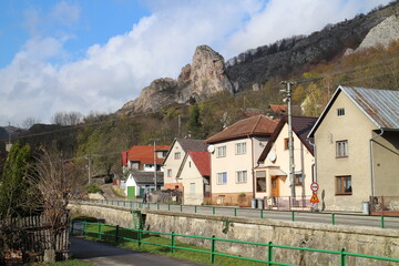 Fototapeta na wymiar Cervený Kamen village in west Slovakia