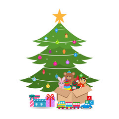 christmas tree and gifts