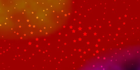 Dark Blue, Red vector background with small and big stars.