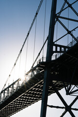 suspension bridge in the morning
