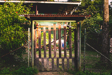 
gate gate of house in farm for vacations