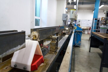 Extrusion on production line of 3D printing filament polymer