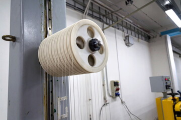 Extrusion on production line of 3D printing filament polymer