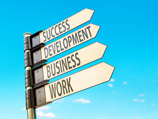 Work, Business, Development and Success guide post
