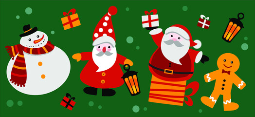 Obraz na płótnie Canvas New Year & Christmas icons set. Holiday objects set. Vector illustration